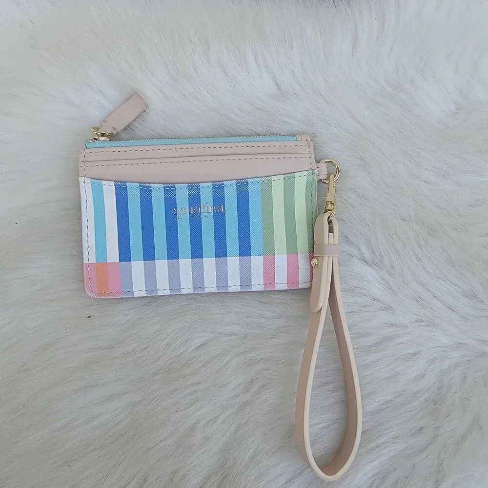 Spartina 449 overboard striped slimcard coin purse wristlet